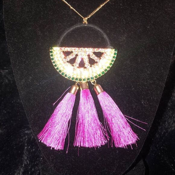 Whimsical rhinestone embellished pendant by INC - Picture 1 of 4